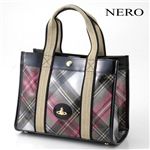 Vivienne Westwood（ヴィヴィアンウエストウッド）　ポーチ付バッグ　TRANSPARRENT TARTAN　4077 Nero