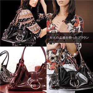 Raviage(ラヴィアーシュ) エナメルショルダーバッグ RA-1506 グリーン