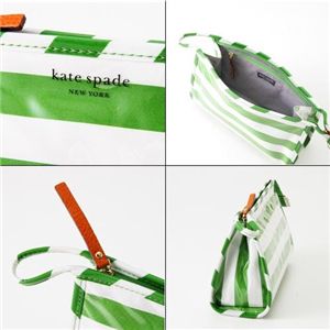 Kate Spade(ケイトスペード) ストライプ ポーチ PWRU0035 Green