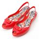 melissa(メリッサ) リボン オープントゥ ラバーサンダル Cherry 38(約：23.5～24.0cm)