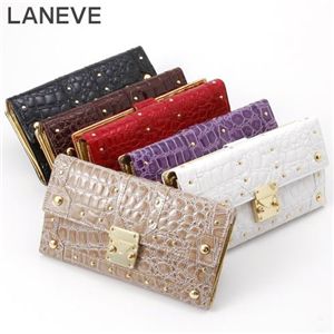 LANEVE(ランイヴ) クロコ型押し財布 LE-5006 レッド