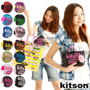 kitson(キットソン) バッグinバッグ GLITTER MATERIAL COSMETIC BAG KSG0173・Black×White