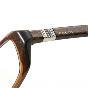 GUCCI(グッチ) ダテメガネ 3型 HOYAレンズ使用 9057J-SKA ブラウングリッター 第3画像