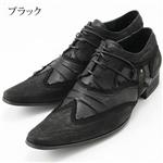 TURMERIC ウイングチップ メダリオンフリンジ レースアップシューズ 885 ブラック 26.0