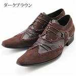 TURMERIC ウイングチップ メダリオンフリンジ レースアップシューズ 885 ダークブラウン 26.0