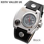 KEITH VALLER UK コンパス レザーウォッチ KV-DCD　BK／ブラック