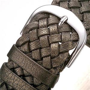 Alessandra olla イントレチャートレザーウォッチ AO-4500S シルバー×メタリックカーキ