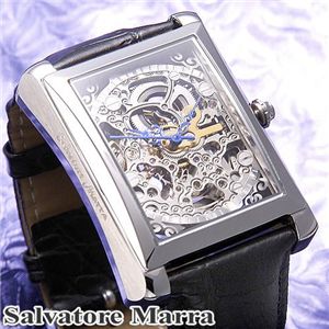 Salvatore Marra(サルバトーレ・マーラ) ドラゴンスケルトン レザーウォッチ SM8004 シルバー