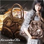 Alessandra olla(アレッサンドラ・オーラ) Wファスナーエディターズバッグ WPKT ブロンズ