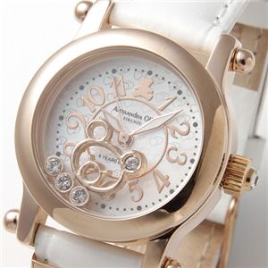 Alessandra Olla(アレッサンドラ・オーラ) レディース クマフェイス型チャーム入り ウォッチ AO-516-WH/ホワイト