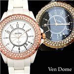 Ven Dome(ヴァンドーム) スワロフスキー豪華96石腕時計 ブラック