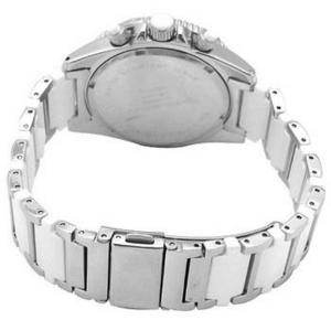 DANIEL MULLER(ダニエルミュラー) レディースウォッチ クロノグラフ ステンレス&ホワイトセラミック DM-1004 カレンダー日付表示付き