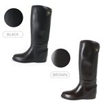 カジュアルレインブーツファスナー付き 9003 dark brown LLサイズ