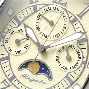 Regalo マルチファンクション サン＆ムーン メンズブレスウォッチ RG6004-03／アイボリー