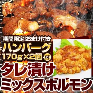 【2012年2月29日まで ハンバーグ2個おまけ付き】亀山社中 タレ漬けミックスホルモン 1.2kg