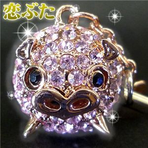 恋ぶたストラップ 姫(pink gold×pink)