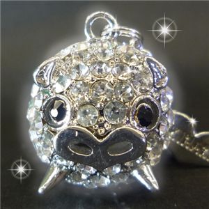 恋ぶたストラップ スタイリッシュ(silver×clear)