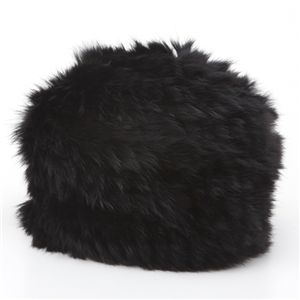 リアルラビットストレッチファーレディースキャップ 消臭抗菌加工付 ブラック