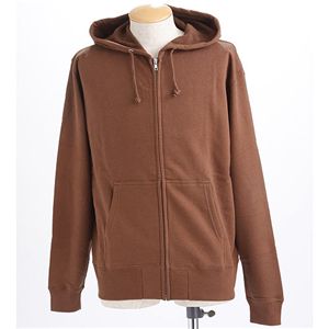 スウェットフルジップパーカー ダークブラウン Mサイズサイズ