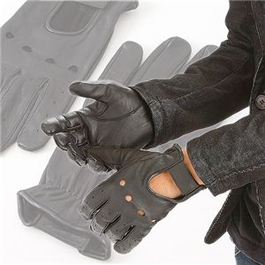 ドライビングレザーフィンガーグローブ ブラック Sサイズサイズ