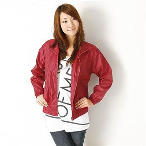 フルジップウィンドーブレーカーブルゾン ワインレッド F(L)