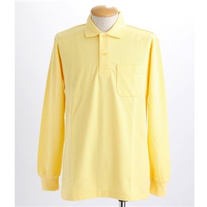 BIG 鹿の子ポケット付き長袖ポロシャツ イエロー Lサイズ