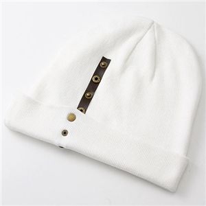 アジャスター付き コットンニットキャップ ホワイト