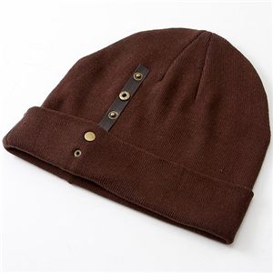 アジャスター付き コットンニットキャップ ブラウン