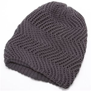 春物 二重メッシュ烏帽子タイプニットキャップ グレー