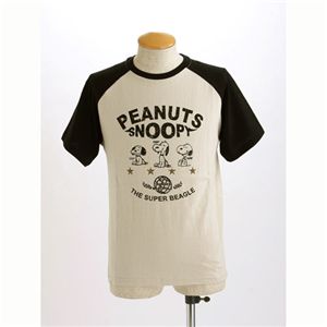 PEANUTS スヌーピー半袖ヴィンテージプリントTシャツ A柄 グレー×ブラック Lサイズ