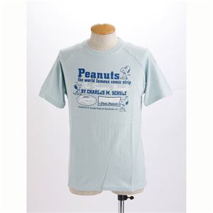 PEANUTS スヌーピー半袖ヴィンテージプリントTシャツ B柄 サックス Mサイズ