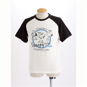 PEANUTS スヌーピー半袖ヴィンテージプリントTシャツ C柄 ホワイト×ブラック Mサイズ