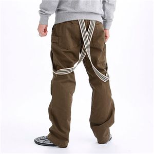 サスペンダー付きペインターパンツ ブラウンオリーブXL