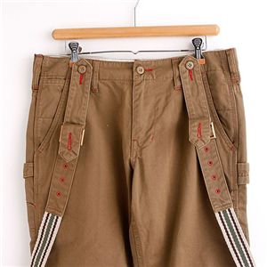 サスペンダー付きペインターパンツ ブラウンベージュXL