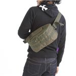 ナイロンキャンパス防水2WAYウエストバッグ BS091YN オリーブ