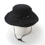 熱中症対策ワイド鍔(ツバ)ワイヤー入りアドベンチャーハット ブラック