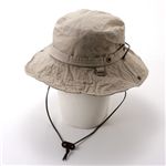 熱中症対策ワイド鍔(ツバ)ワイヤー入りアドベンチャーハット ベージュ