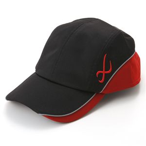 CW-X UVカットドレープCAP ブラック×レッド