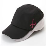 CW-X UVカットドレープCAP ブラック×ピンク