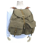 チェコ軍放出綿キャンパスOR麻リュックサック 【中古】