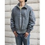 ドイツ軍放出 BWレザーフライトジャケット JJ146UN グレー M 【中古】