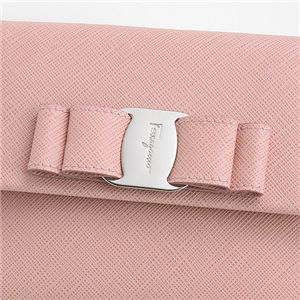 Salvatore Ferragamo バラリボン ダブルホック財布 22A209 Blush
