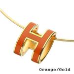 HERMES ポップアッシュ ペンダント ORANGE/gold