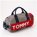 TOMMY HILFIGER（トミーフィルフィガー） ミニダッフルバッグ Mini Duffle I 021・Gray×Red