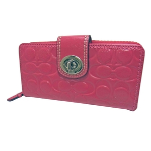 COACH(コーチ)ターンロックレザー長財布 F47859 SV/RO ローズ