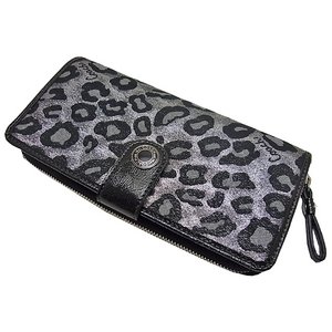 COACH(コーチ)シグネチャーオセロット ラウンドジップ長財布 F48398 SV/GE