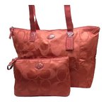 COACH(コーチ)F77321 SV/CY シグネチャーポケッタブルバッグ レッド