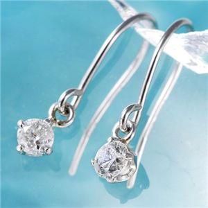 PT900/0.1ctダイヤモンドフックピアス