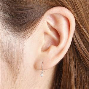 PT900/0.1ctダイヤモンドフックピアス