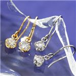K18/0.2ctダイヤモンドフックピアス ホワイトゴールド
